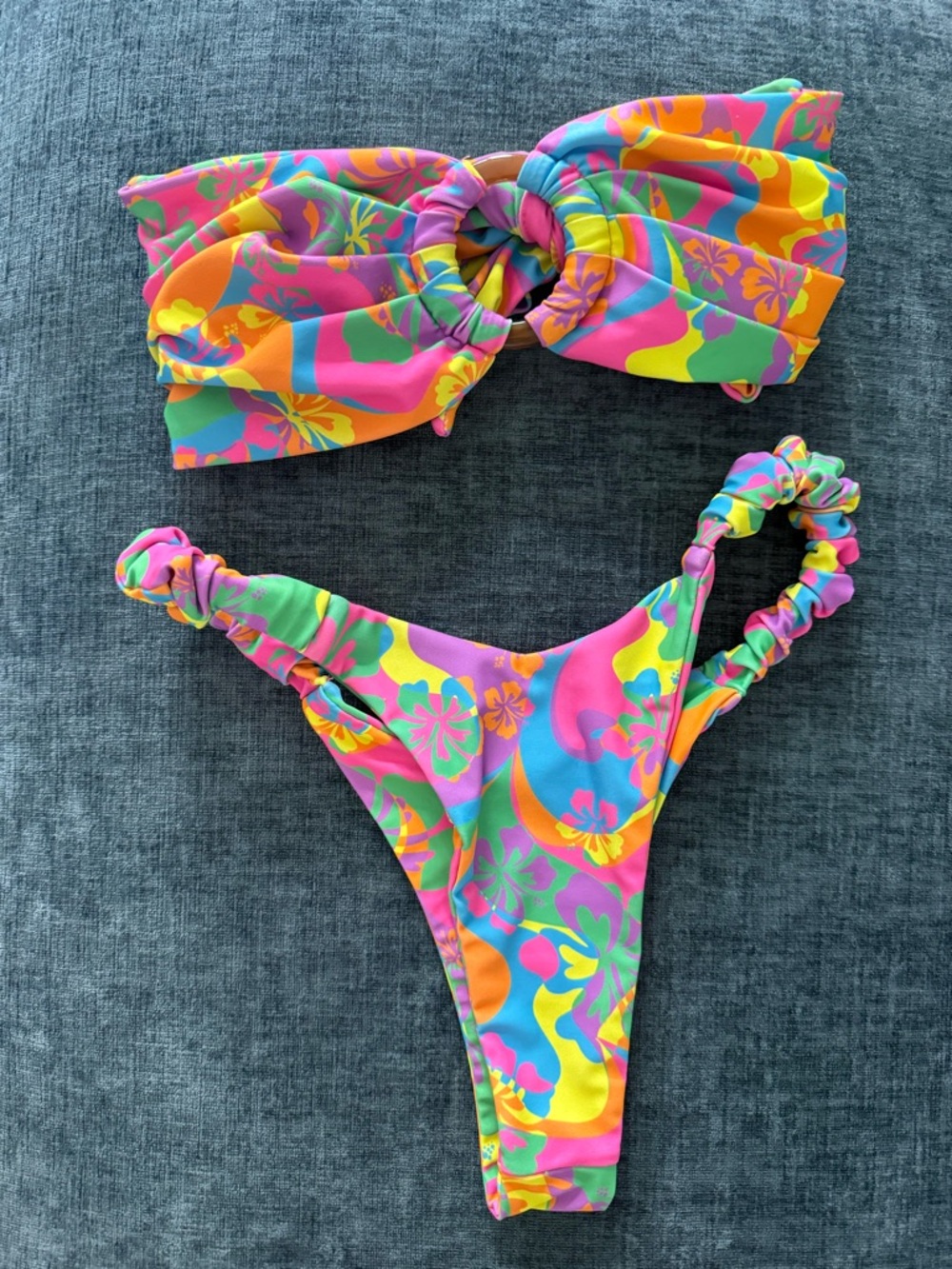 KULANI KINIS Tropical Neon Floral Bikini Set - Bright Multicolor